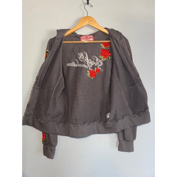 Johnny Was Full Zip Hoodie Hooded Sweatshirt Women Large Embroidered Boho - Picture 8 of 8